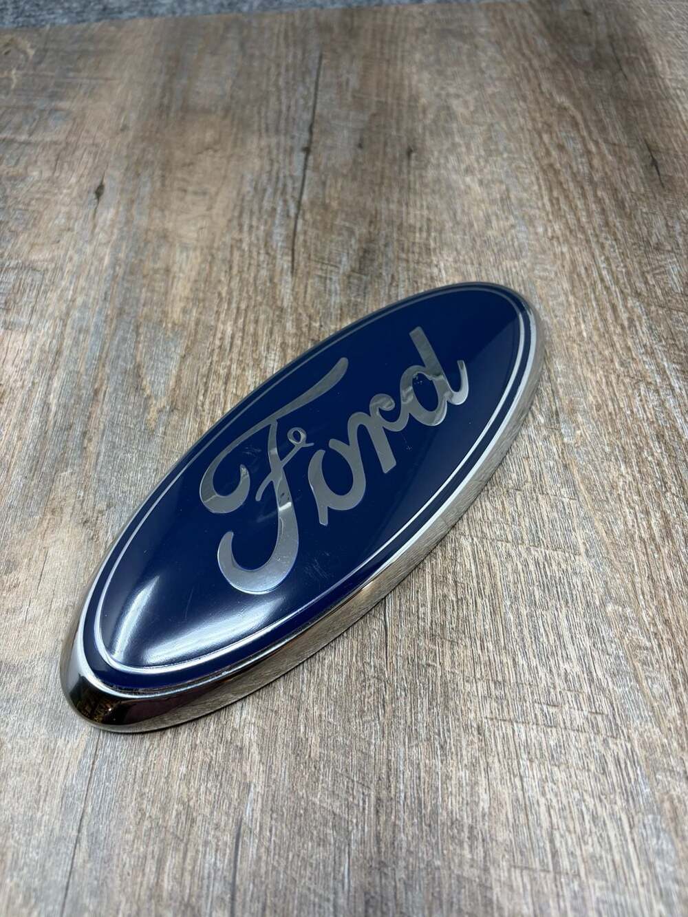 Blue Chrome Oval Front Grille Tailgate 9 inch Logo Badge Replacement Ford F150